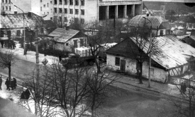 Вулиця Леніна (Шевченка) під час будівництва машинобудівного технікуму. Фото 1983 року